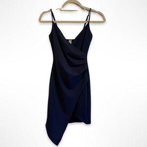 Lulu’s Asymmetrical Body-con Navy Cocktail Dress